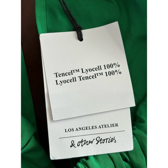 & OTHER STORIES Halterneck Gathered Tier Dress Maxi‎ Dress Green Size 6 NWT - Picture 8 of 13
